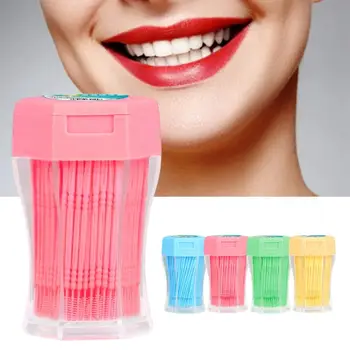Силиконовые Зубочистки с ниткой Креативные Одноразовые 4 цвета Зубочистки для чистки зубов Зубная Нить Инструменты для чистки зубов