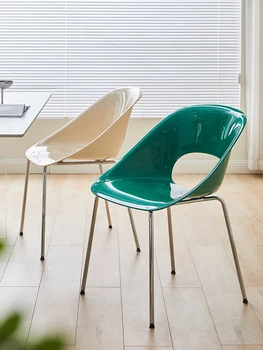 Скандинавские Пластиковые Обеденные стулья Дизайн металлической мебели Для гостиной Индивидуальное Кресло для роскошной спальни Компьютерный стул для макияжа Табурет