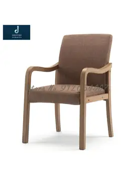 Современный обеденный стул из массива дерева с простой скандинавской спинкой, Подлокотник для домашнего кабинета, Кресло для отдыха, стул для ресторана в отеле