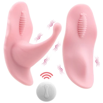Стимулятор клитора и влагалища, мастурбатор для оргазма, трусики-бабочки, накладываемые на вибратор, Носимый вибратор для клитора, секс-игрушки для женщин