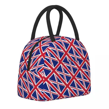 Сумка для ланча с британским флагом для женщин, ланч-бокс с флагом Соединенного Королевства, забавная офисная сумка-холодильник, портативная Оксфордская сумка-тоут, сумки для еды