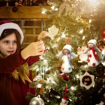Украшения в виде ангела для рождественской елки, креативная плюшевая подвеска в виде куклы-ангела, декоративная подвеска в виде куклы для рождественских вечеринок, магазины елок