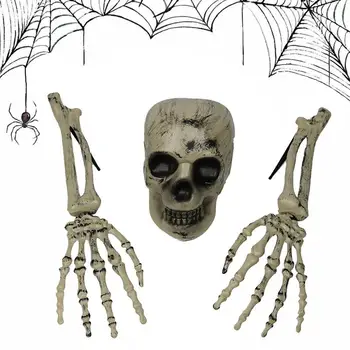 Украшения со скелетом на Хэллоуин, 3 шт., реалистичные колья со скелетом для двора, страшный уличный декор со скелетом для двора, садовый декор