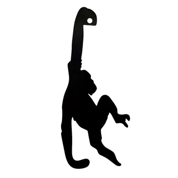 Черный железный стеллаж для хранения в форме обезьяны, забавная прочная вешалка для ключей, держатель для свежих бананов, Кухонные гаджеты, настенный дверной крючок для одежды